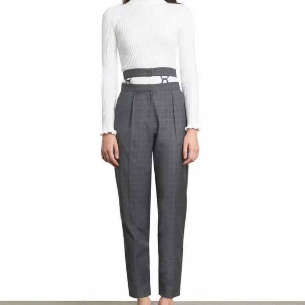 Pixie Market Houndstooth Grey Oslo Pants